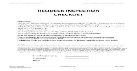 helideck inspection checklist